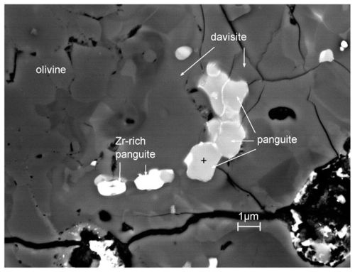 NEW PRIMITIVE MINERALS DISCOVERED WITHIN METEORITE A new mineral, a titania named panguite, was foun