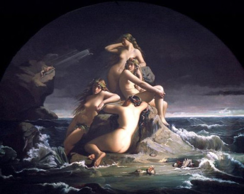 loumargi:Henri Lehmann (1814 – 1882, German-born French)the-sea-nymphs-mourn-the-death-of