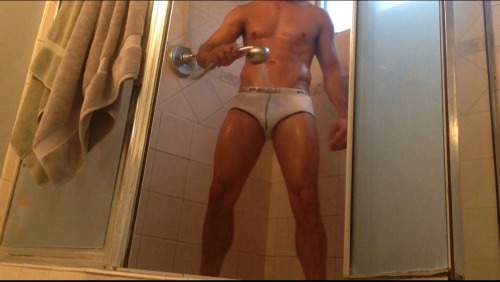 exposedhotguys:  Video- Dare: Wet Underwear I got dared to take a shower in white underwear then show them off outside! CLICK HERE to see the Video!!! exposedhotguys.tumblr.com