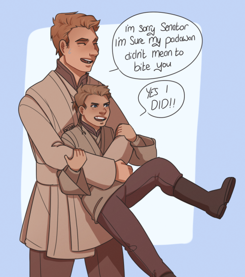 oifaaa:Feral trash padawan and the newly knighted jedi who’s responsible for him 