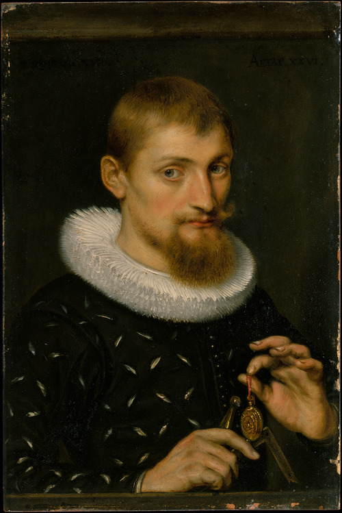 Portrait of a Man, Possibly an Architect or Geographer (1597) Oil on copper Peter Paul Rubens (