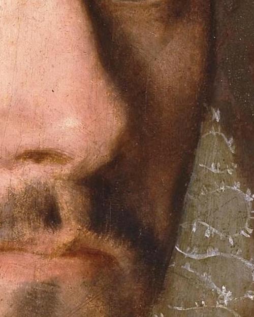 Alonso Sánchez Coello - Possible Self-Portrait, c. 1570 (detail), oil on canvas 