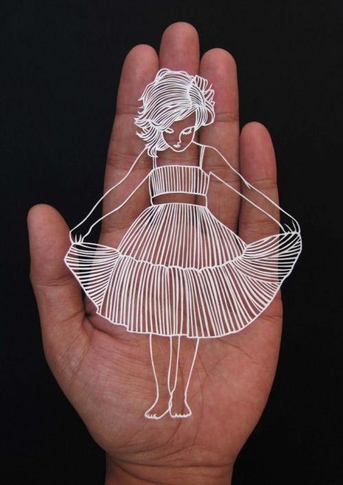 sixpenceee:   Made by Artist Parth Kothekar. These artwork were constructed using nothing but paper and knife. 