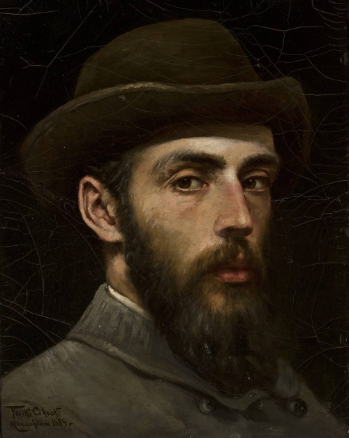 “Self-portrait in a Hat”, 1884 by Feliks Cichocki (1861-1921)■Feliks Cichocki (1861-1921) was a Poli