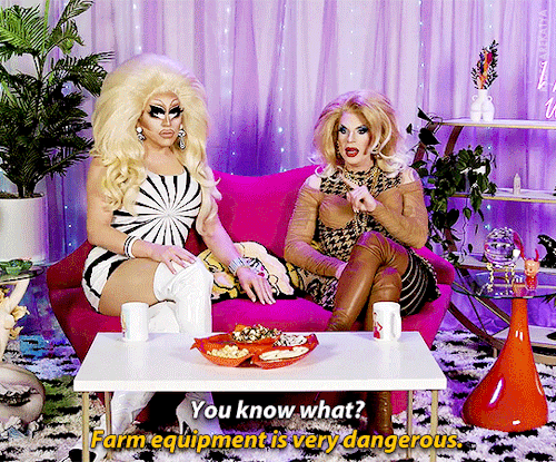 but-sometimes-im-not:  redscarekatya:TRIXIE & KATYA REACT TO TEXAS CHAINSAW MASSACRE they both looked so fucking good this ep   It’s all a matter of perspective, I suppose, but I just get the general feeling Trixie’s look is designed to