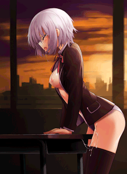 animepornhub:  Getting off on her desk (Gif)