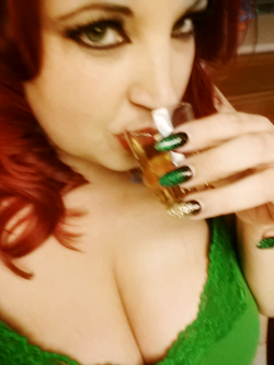 pixie-bitch75:Last shot of Jameson for the night… hope you all had a fabulous St. Patty’s Day. 💚KISSES,pixie💚
