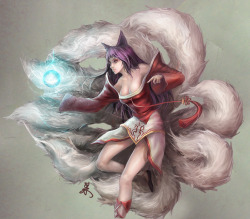 tastepurple:  Ahri | foliage [pixiv] 