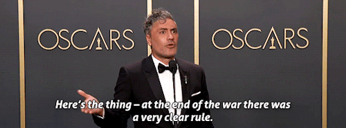 georgezr:”So I feel like this is the perfect time for a film like this. I feel like the film has become more important and more relevant today, which is a sad thing.”     –    Oscar Winner Taika Waititi in the Press Room