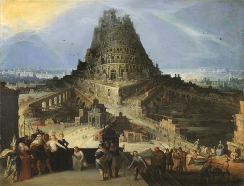 Hendrick van Cleve, The Tower of Babel, 16th century, oil on copper, 42 x 55 cm., Fondation Custodia