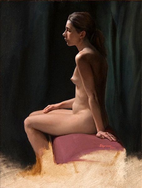 cg54kck:  Seated Female Nude 1 by Juan Carlos Martinez (Canadian)