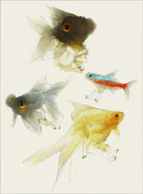 Adoptables - Fish People Please bid here~!  I realise now this would’ve been a fun opportunity