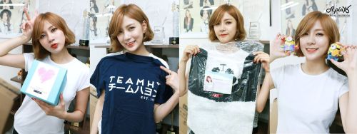 poppyent:    [Selfie] A-pink, Celebration to Ha-young’s 20th Birthday and Gifts from all over the world.  
