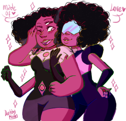 rupphiiire: destinytomoon:  Let them meet each toher….please (inspired in @weirdlyprecious draw about our Sapphire and Padparadscha!)  @rupphiiire 