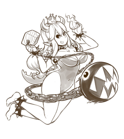 I always forget to post art here, I gotta be better about that! >_<;A Bowsette sketch from las