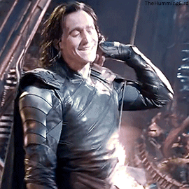 thehumming6ird:Tom Hiddleston throwing himself into the role of Loki 