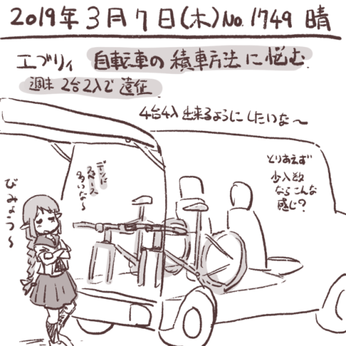 umiusi:「絵日記 2019/03/07 積車方法」オシャンティーな積み方考えたい。