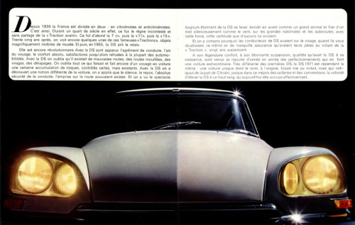 Citroën DS 21, french sales brochure, 1970. France. Source