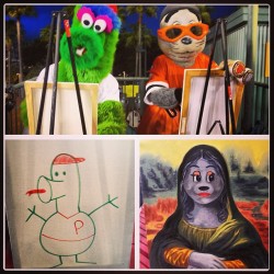 sfgiants:  Lou Seal vs Phillie Phanatic Paint-Off - you decide, who has a more talented brush? #attpark #SFGiants