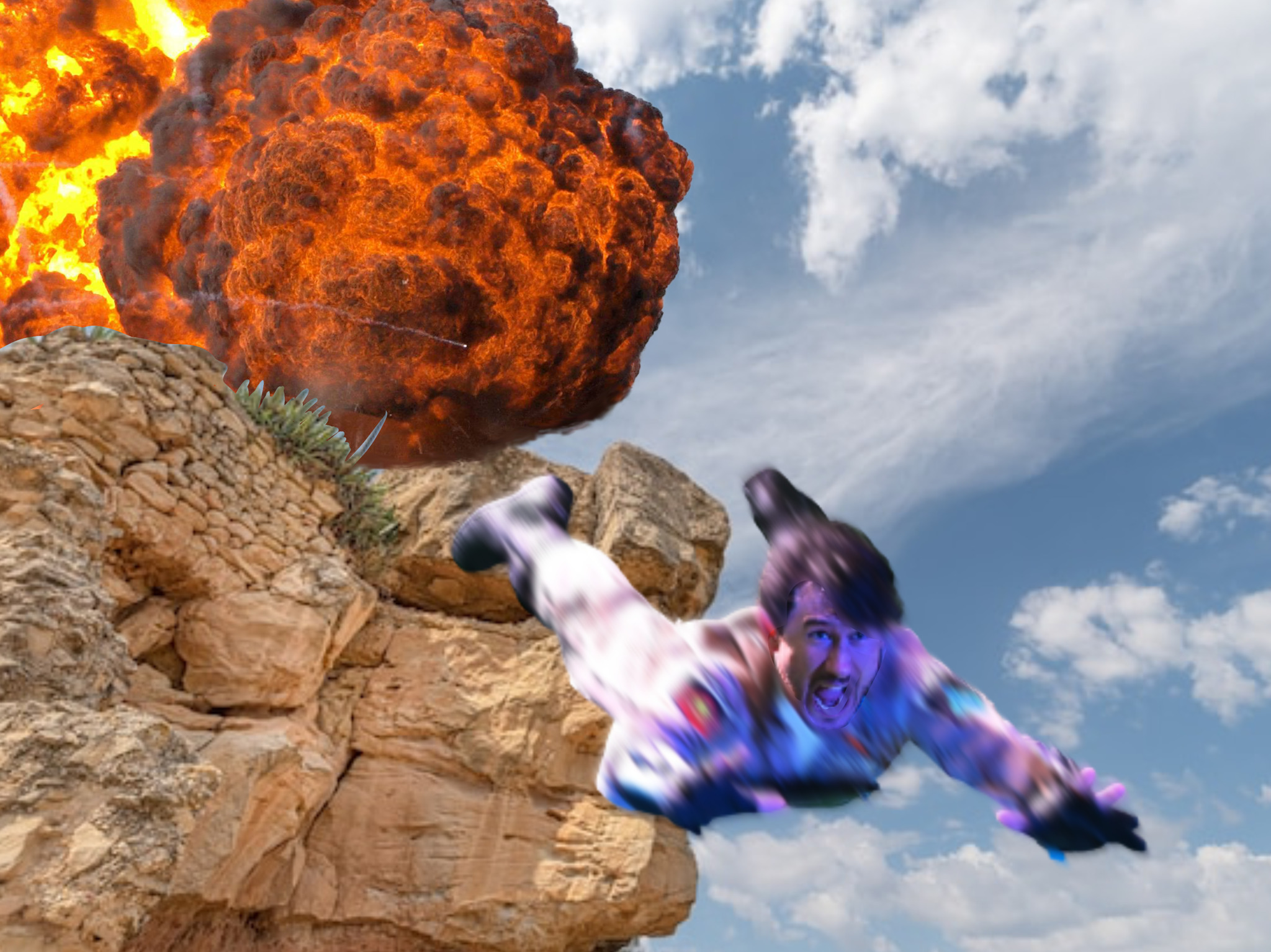 emdoestuff:my ‘creations’ with the meme. clearly, they are:markiplier at the water park, markiplier escaping an explosion, markiplier jumping off a plane 