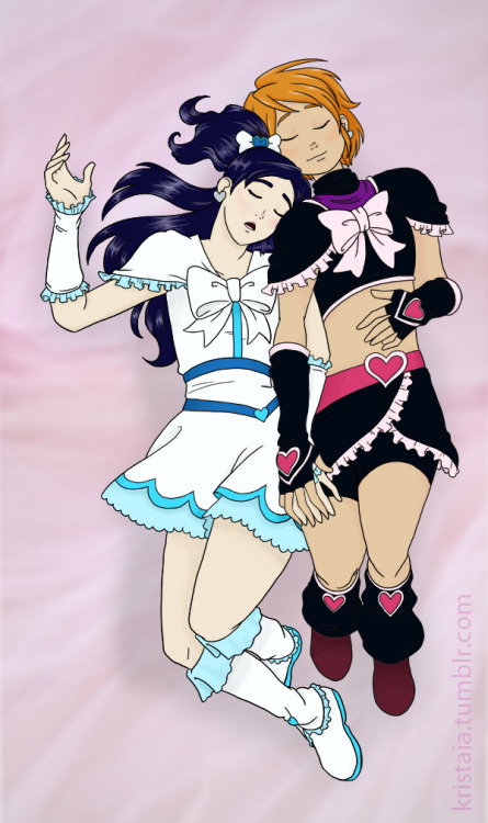 Cure Black and Cure White based off stock from Senshi Stock’s Draw Everything JuneAvailable on Socie