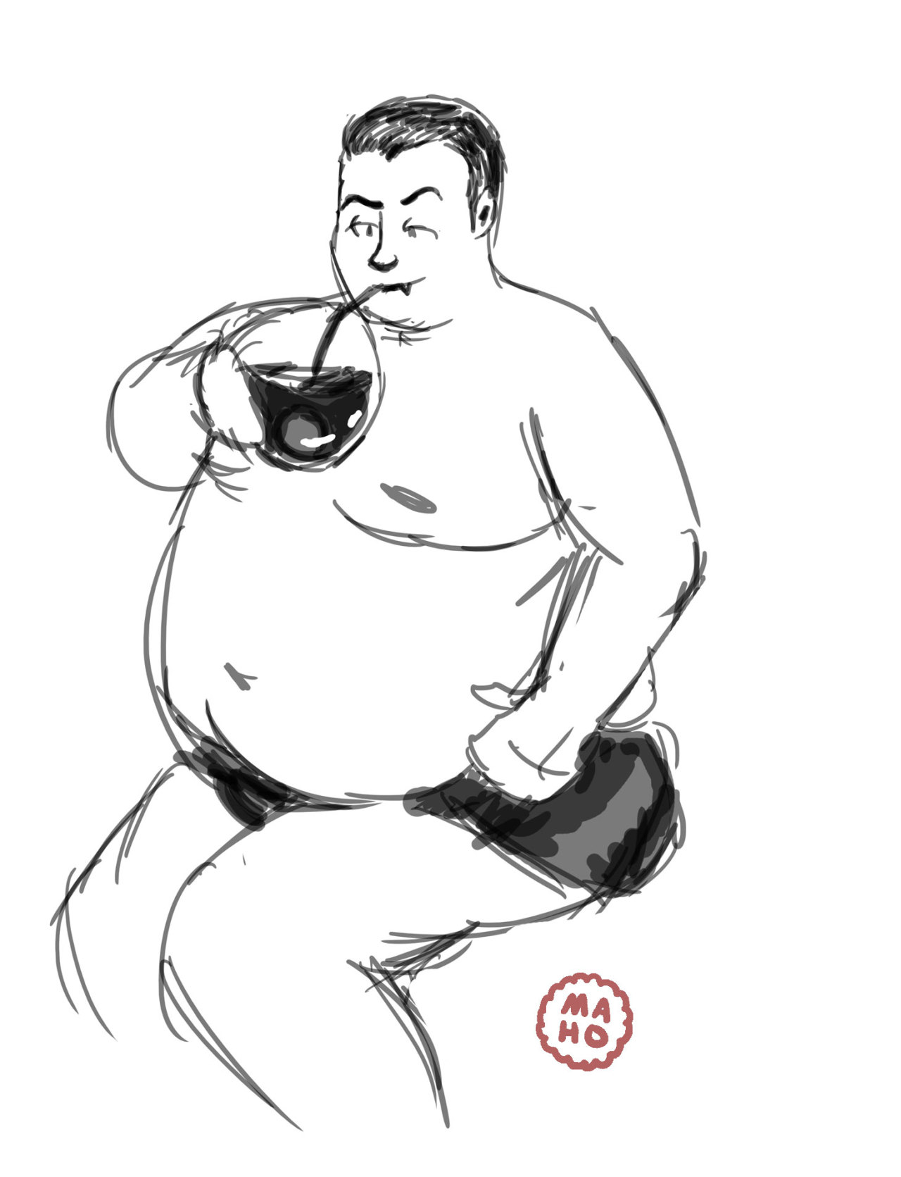 fatmaho:  a gay fat vampire, seducing cute guys then drinking their blood.