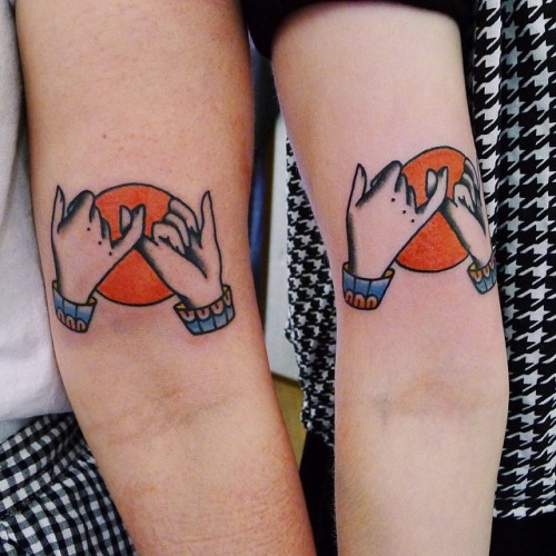 hannahlouiseclark: A couple of matching tattoos for a couple of lovely ladies, thanks Rosie and Lucy