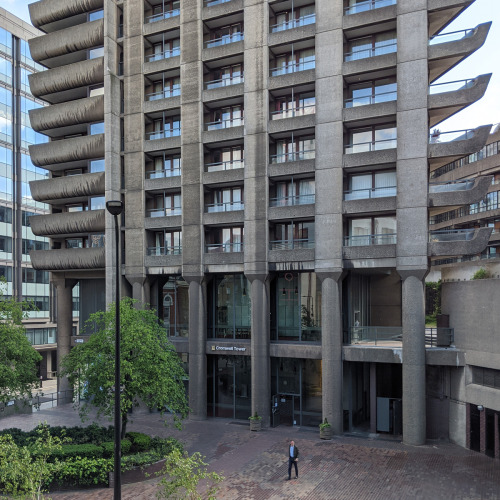 Base of Barbican’s Cromwell Tower. One of the hardest things to design for a skyscraper/tower 