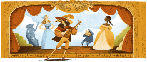 thebusylilbee:Google-doodle en hommage à Molière pour célébrer l’anniversaire de la 1ère représentat