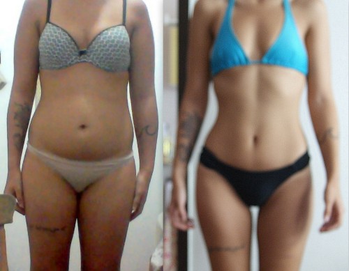 Sorry for the shitty quality of both photos. On the left photo: 130 pounds (my HW was 152, but I&