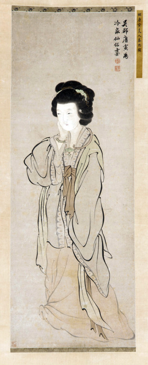 Standing woman by Tang Yin , (Chinese, 1470-1523) Ming dynasty