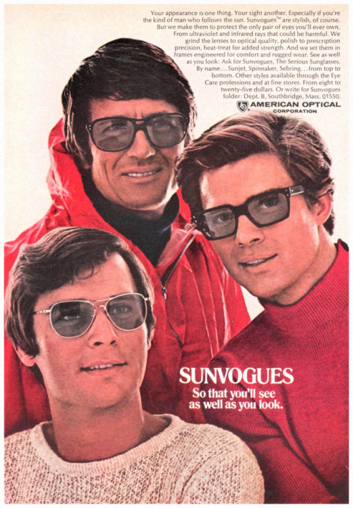 thegikitiki: See as Well as You Look…   Sunvogues Prescription Sunglasses, 1970