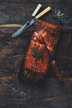 visualechoess:  Maple syrup bbq'ed salmon - by: Samuel Joubert 