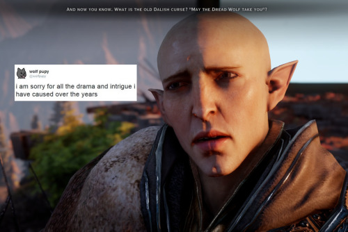 hufflepuffrave: impromptuonedykedanceparty: bubonickitten: Dragon Age: Inquisition + wolfpupy: Solas