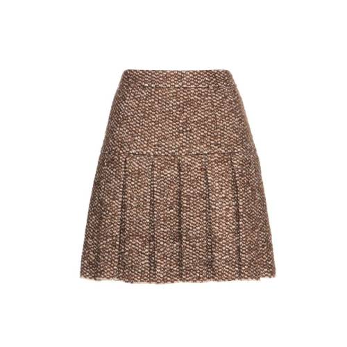 Tweed-effect knit skirt