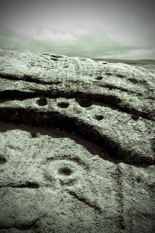 Cup and Ring Bronze Age Rock Art, Ilkley, Yorkshire, 5.7.15.