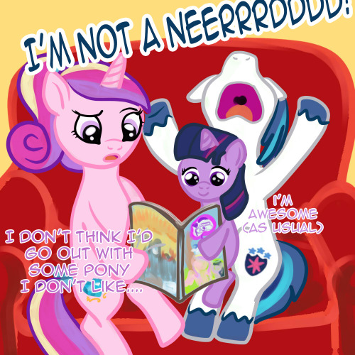 teenprincesscadance:  This is our characters’ response to the first half of the Cadance and Shining Armor comic that was released last month. Its not that positive… but the mod did like it and found it fun! Just not a fan of the girl who is a pushover