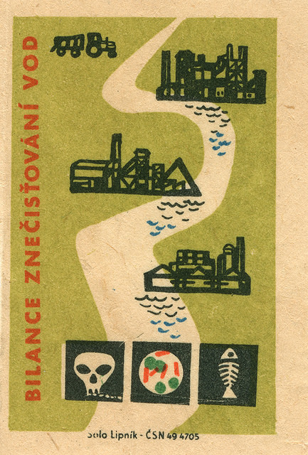 Water pollution warning on Czechoslovakian matchbox labelfrom maraid on Flickr