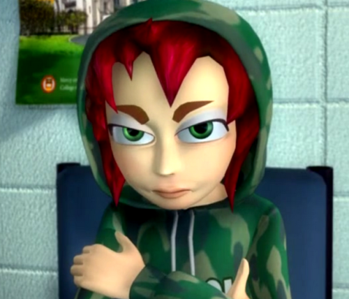 pan-pizza:  Red Hair Green Outfit Girls The CGI girl is from UPN’s GameOver and the glowy hand one is from the pilot Infinity Train. 