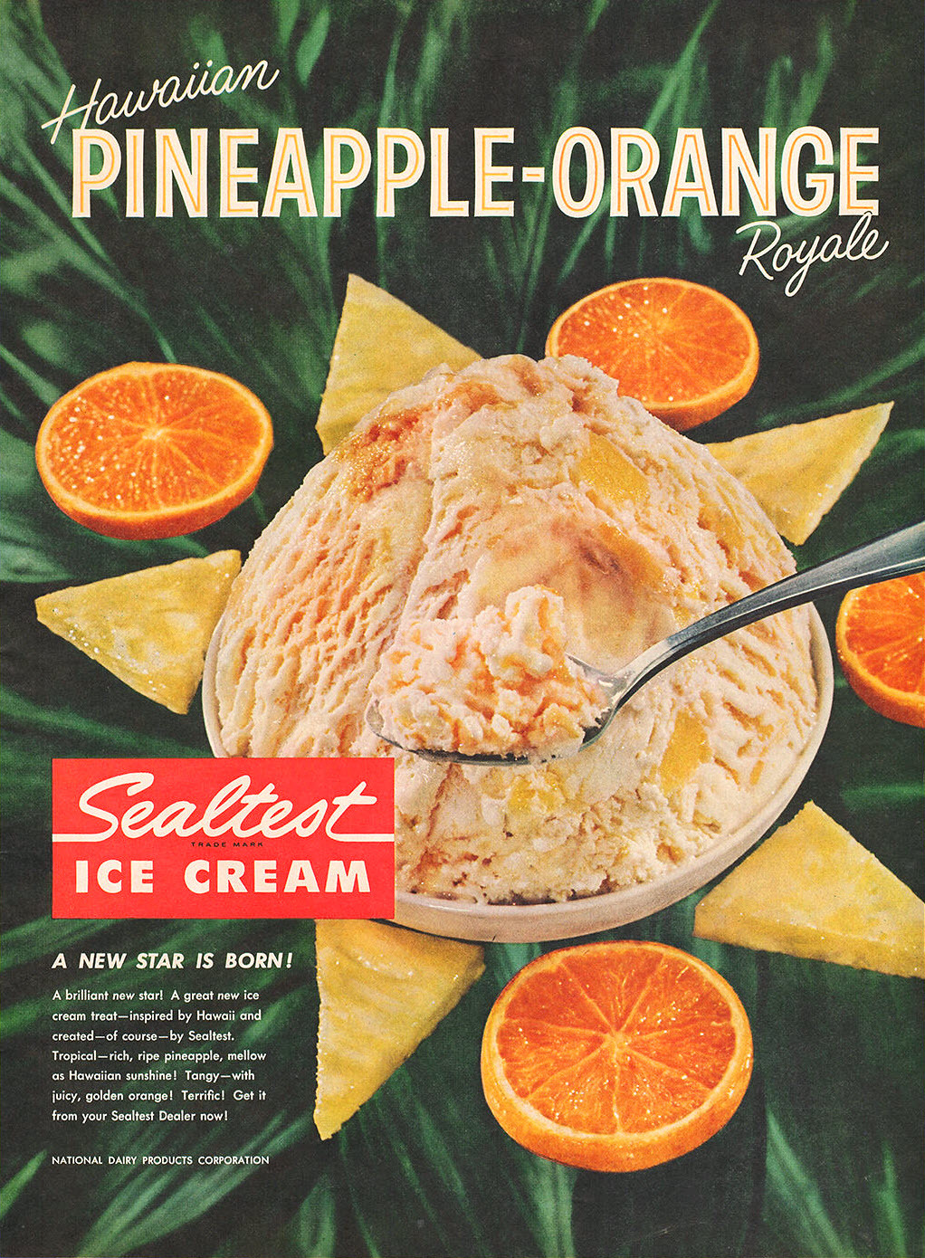 Sealtest Ice Cream Hawaiian Pineapple-Orange Royale - 1960