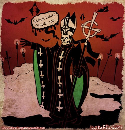 in-pure-sanctimony:commodorepompadour:I made more fanart. I can’t stop. aghghagh. Papa Emeritus 