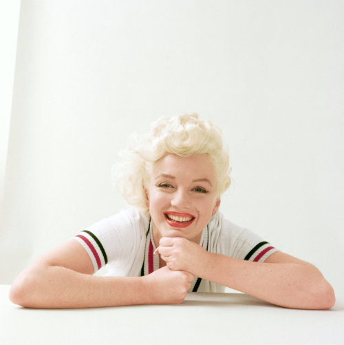 Marilyn Monroe in the ‘V Neck’ sitting, Connecticut, August 1955. Photo by Milton Greene.