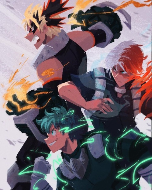 I realized I never posted this piece I did for the Big Damn Heroes BNHA zine You can still order the