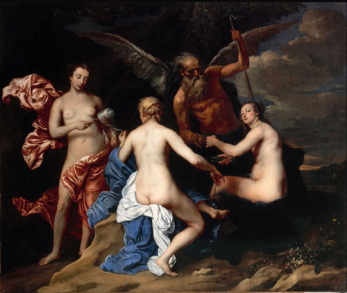 Pieter Thijs (1624–1677), Time and the Three Fates (c 1665),