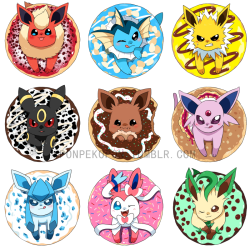 ponpekopon:  Yum! Donut Eeveelutions! 