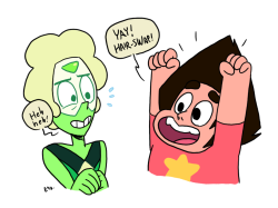 eyzmaster:  Steven Universe - Peridot 77 by theEyZmaster  Alright (x)Challenge accepted! Steven’s getting better at shape-shifting.     &gt; .&lt;