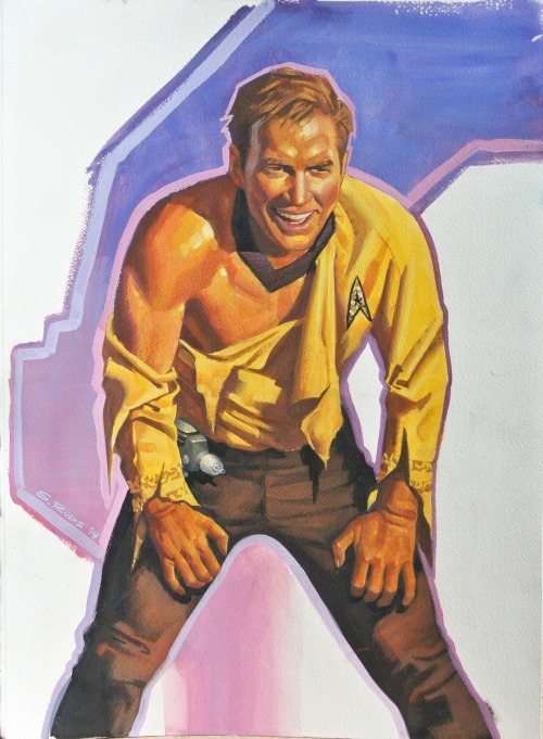 Two paintings of James T. Kirk by comics great Steve Rude. They’re available on his site for $5000 a