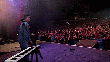 tylersoldtweets:before the hamster ball we had mr. jumpsuit jumping into the crowd