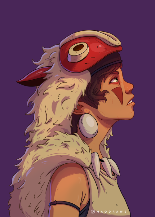 This is a birthday drawing I made for a close friend of mine :)It’s Princess Mononoke fan art! 
