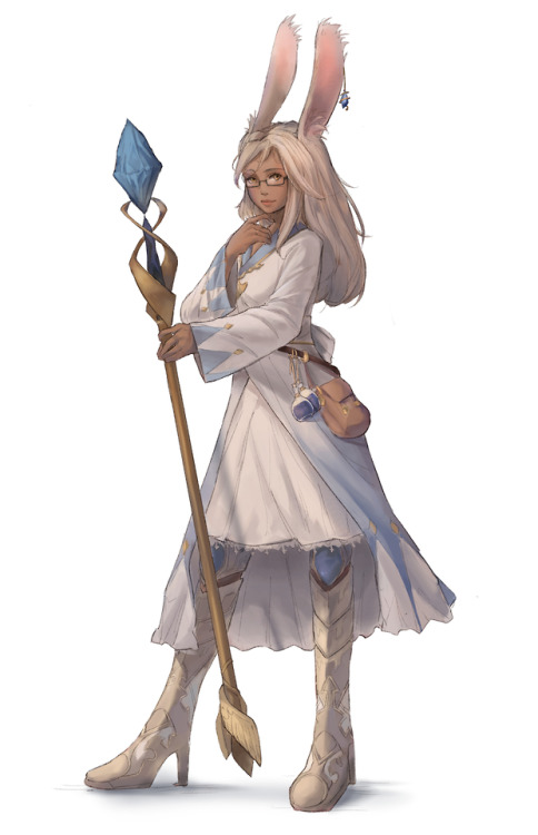 finally done with my take on white mage gear inspired by Hydaelyn \o/ character design is super fun~